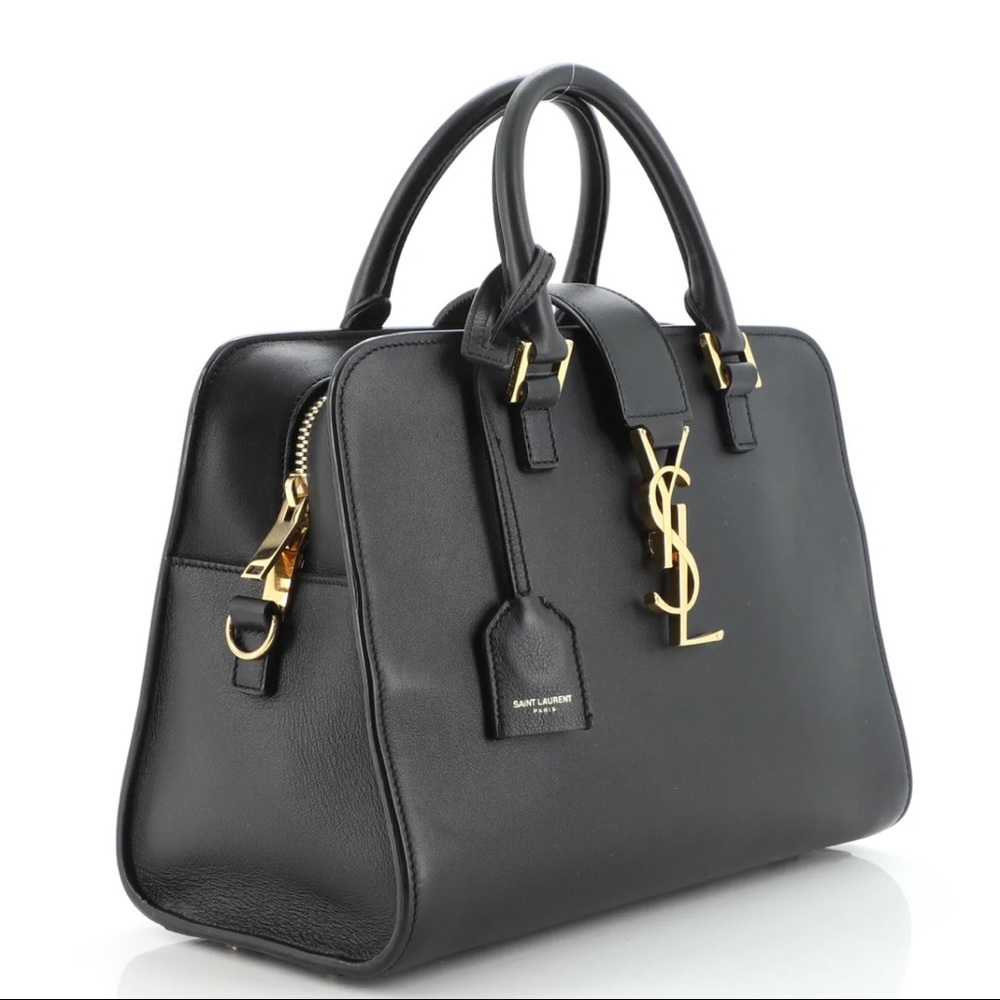 Saint Laurent Monogram Cabas Leather Small Black